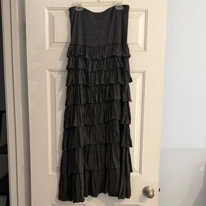 Chelsea & Theodore Dark Gray Layered Maxi Skirt